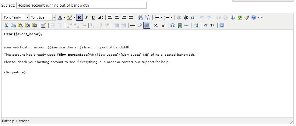 Prilagodljiv predložak e-pošte za upozorenja na kvote